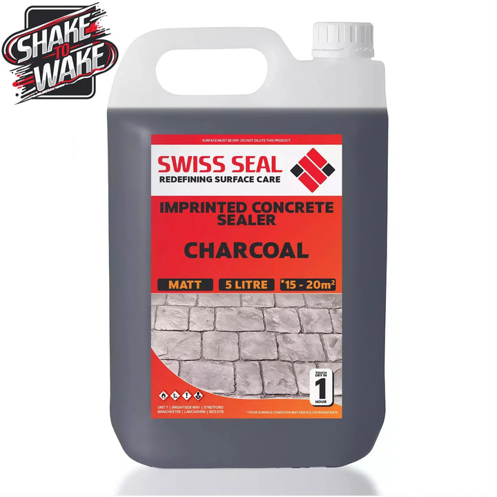 Swiss Seal Imprinted Concrete Sealer Shake to Wake Charcoal