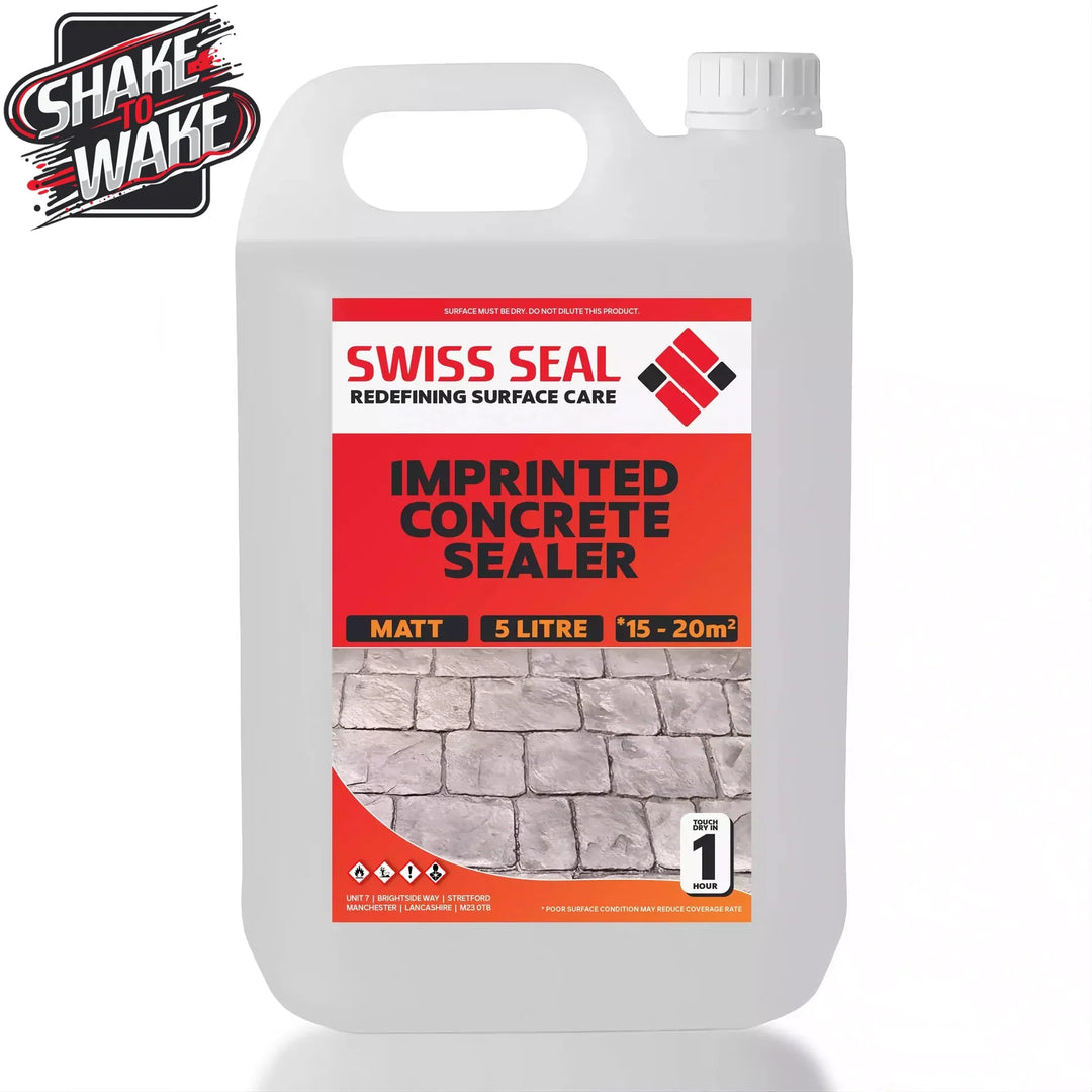 Swiss Seal Imprinted Concrete Sealer Shake to Wake