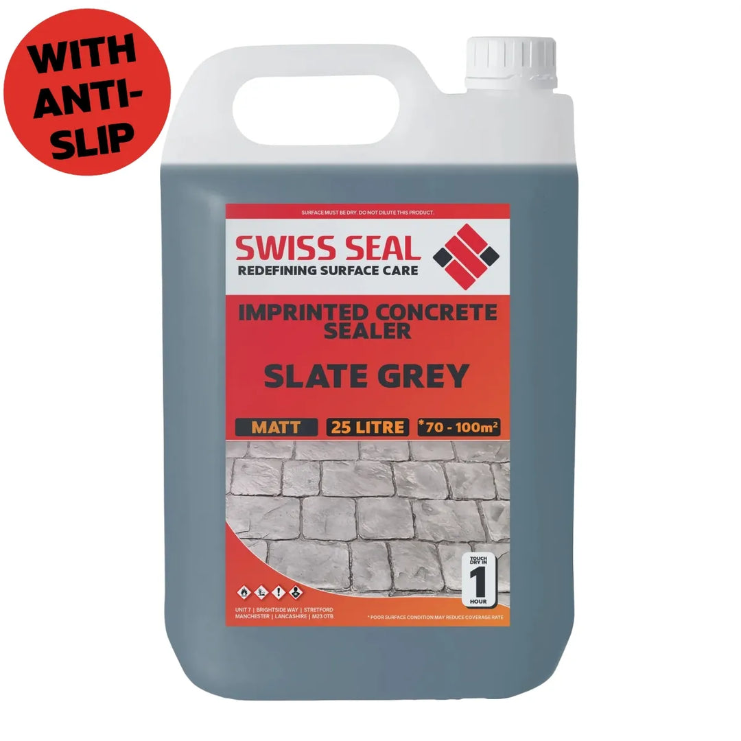 Swiss Seal Imprinted Concrete Sealer Slate Grey Shake to Wake with Anti-Slip