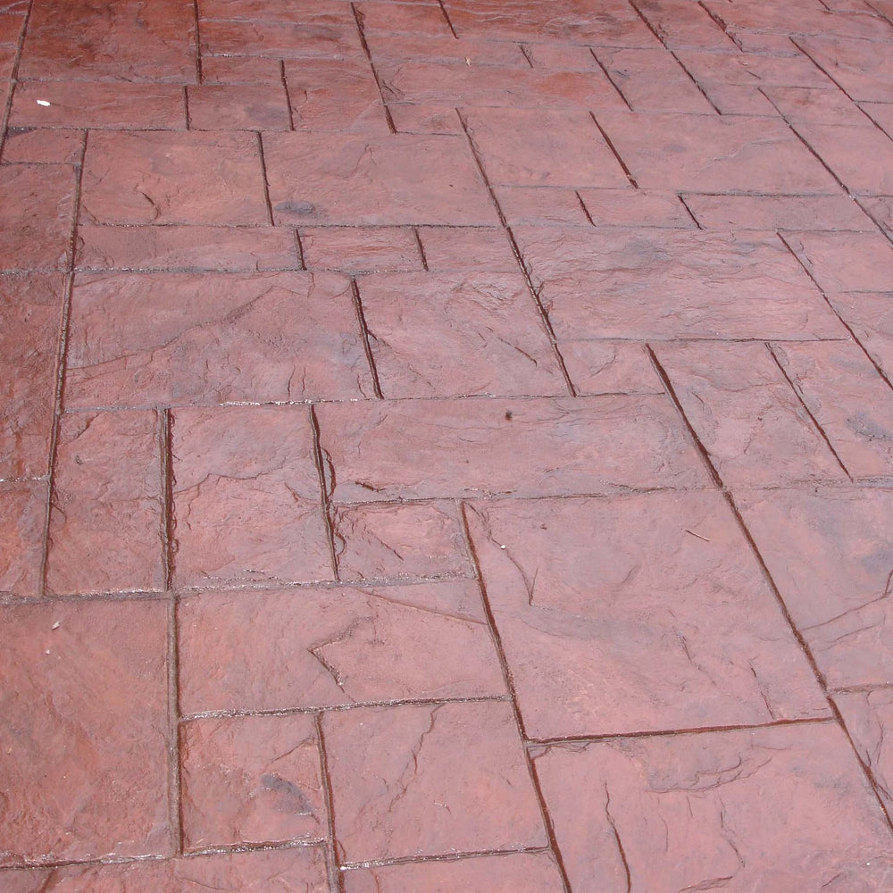 Swiss Seal Red Imprinted Concrete Sealer: tinted coloured paint patio and driveway sealant in a 5 L bottle