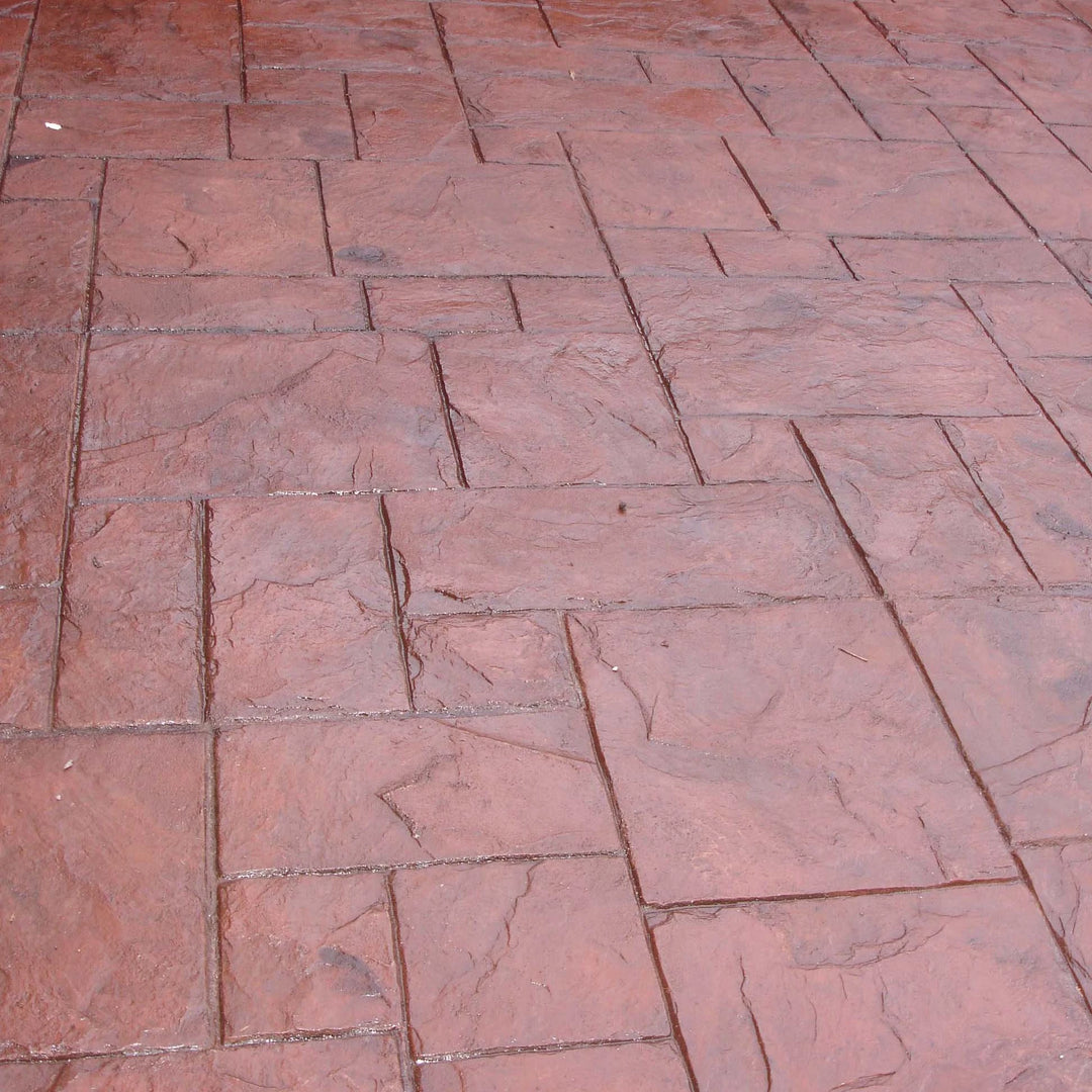 Swiss Seal Red Imprinted Concrete Sealer: tinted coloured paint patio and driveway sealant in a 5 L bottle