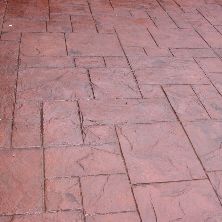 Swiss Seal Red Imprinted Concrete Sealer: tinted coloured paint patio and driveway sealant in a 5 L bottle