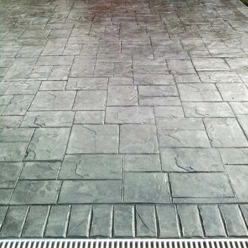 Swiss Seal Slate Green Patio & Driveway Tinted Sealer: coloured paint sealers for imprinted concrete patios and driveways, presented in a single bottle.